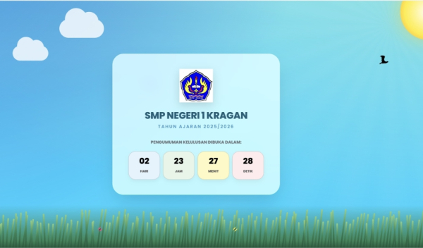 Pengumuman kelulusan siswa kelas IX SMP Negeri 1 Kragan Tahun Ajaran 2025 / 2026